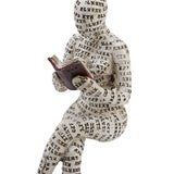 Resin Reading Woman Figurine Innovative Lady Reading Pulp Molding Bookshelf Ornaments for Home Decoration F