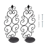 2 Pcs Candle Holder Exquisite Classical Style Black Iron Wall Mounted Candlestick for Living Rooms Bedroom Hallways