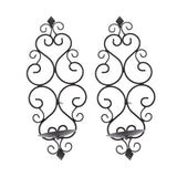 2 Pcs Candle Holder Exquisite Classical Style Black Iron Wall Mounted Candlestick for Living Rooms Bedroom Hallways - Extra Image