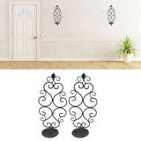 2 Pcs Candle Holder Exquisite Classical Style Black Iron Wall Mounted Candlestick for Living Rooms Bedroom Hallways