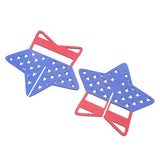 2Pcs Independence Day Wooden Star Blocks Patriotic Standing Decor 4th of July Tabletop Ornament - 45-Degree Angle