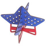 2Pcs Independence Day Wooden Star Blocks Patriotic Standing Decor 4th of July Tabletop Ornament - Extra Image