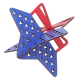 2Pcs Independence Day Wooden Star Blocks Patriotic Standing Decor 4th of July Tabletop Ornament