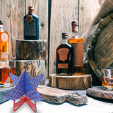 2Pcs Independence Day Wooden Star Blocks Patriotic Standing Decor 4th of July Tabletop Ornament