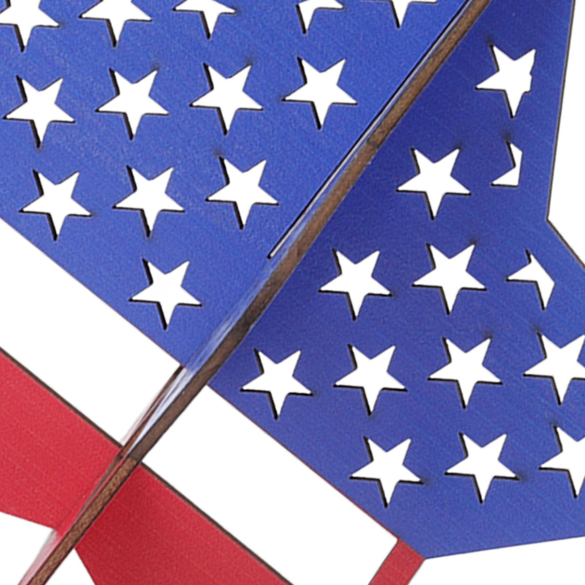 2Pcs Independence Day Wooden Star Blocks Patriotic Standing Decor 4th of July Tabletop Ornament