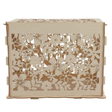 DIY Hollow Wooden Box Gift Card Money Case Wedding Reception Decoration Box Easy Assembly JM01192 Large - Side View