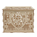 DIY Hollow Wooden Box Gift Card Money Case Wedding Reception Decoration Box Easy Assembly JM01192 Large