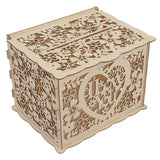 DIY Hollow Wooden Box Gift Card Money Case Wedding Reception Decoration Box Easy Assembly JM01192 Large