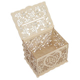DIY Hollow Wooden Box Gift Card Money Case Wedding Reception Decoration Box Easy Assembly JM01192 Large