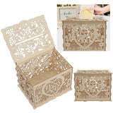 DIY Hollow Wooden Box Gift Card Money Case Wedding Reception Decoration Box Easy Assembly JM01192 Large - Extra Image