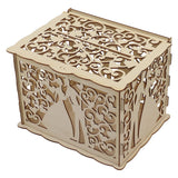 DIY Hollow Wooden Box Gift Card Money Case Wedding Reception Decoration Box Easy Assembly JM01777 Small