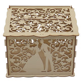 DIY Hollow Wooden Box Gift Card Money Case Wedding Reception Decoration Box Easy Assembly JM01777 Small