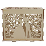 DIY Hollow Wooden Box Gift Card Money Case Wedding Reception Decoration Box Easy Assembly JM01777 Small