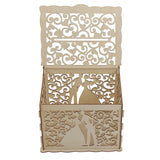 DIY Hollow Wooden Box Gift Card Money Case Wedding Reception Decoration Box Easy Assembly JM01777 Small