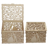DIY Hollow Wooden Box Gift Card Money Case Wedding Reception Decoration Box Easy Assembly JM01777 Small - Extra Image