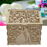 DIY Hollow Wooden Box Gift Card Money Case Wedding Reception Decoration Box Easy Assembly JM01777 Small - Extra Image
