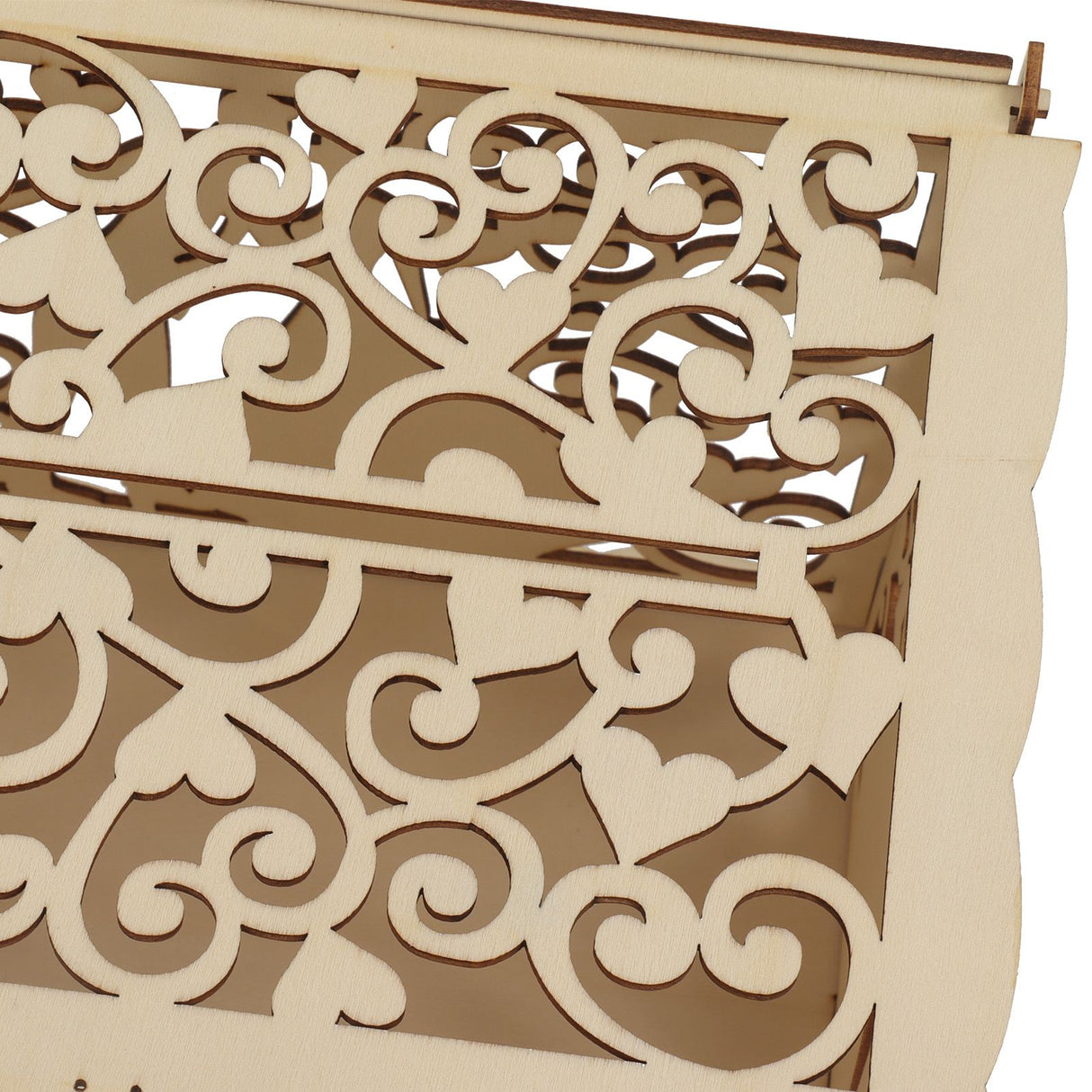 DIY Hollow Wooden Box Gift Card Money Case Wedding Reception Decoration Box Easy Assembly JM01777 Small