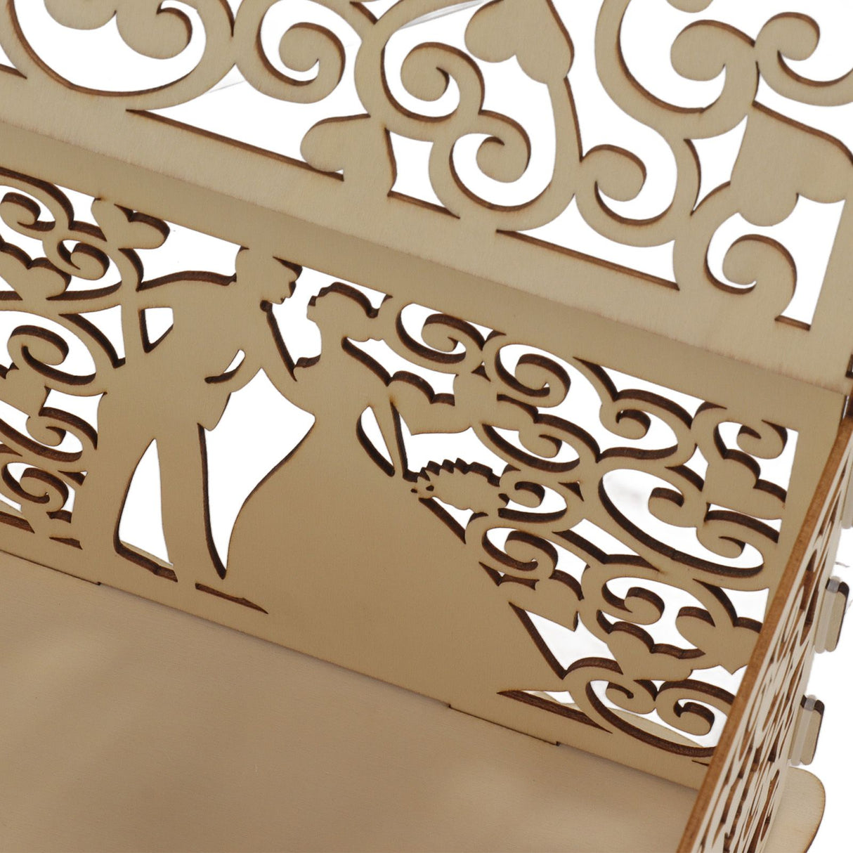 DIY Hollow Wooden Box Gift Card Money Case Wedding Reception Decoration Box Easy Assembly JM01777 Small
