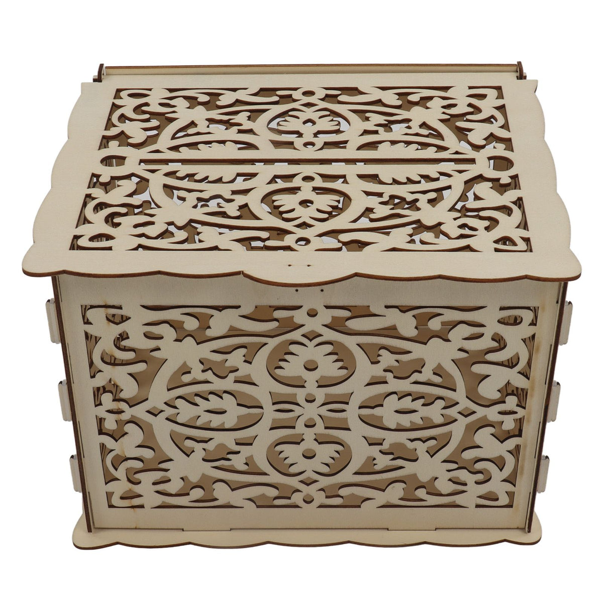 DIY Hollow Wooden Box Gift Card Money Case Wedding Reception Decoration Box Easy Assembly JM01319 Small