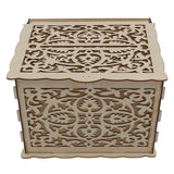 DIY Hollow Wooden Box Gift Card Money Case Wedding Reception Decoration Box Easy Assembly JM01319 Small - Side View