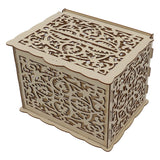 DIY Hollow Wooden Box Gift Card Money Case Wedding Reception Decoration Box Easy Assembly JM01319 Small