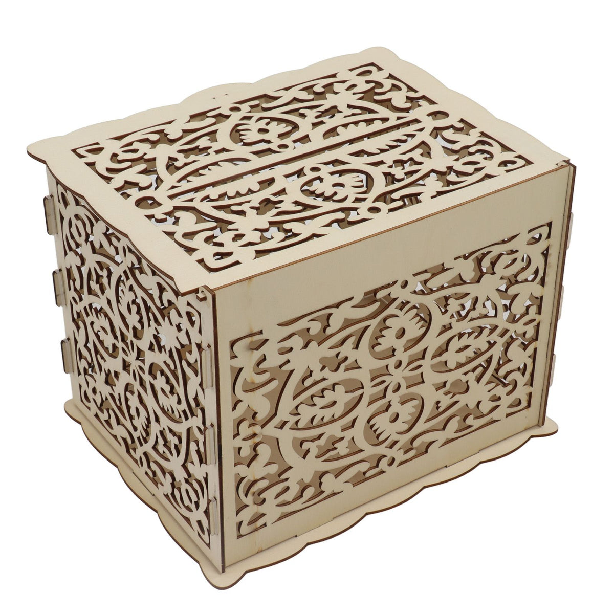 DIY Hollow Wooden Box Gift Card Money Case Wedding Reception Decoration Box Easy Assembly JM01319 Small
