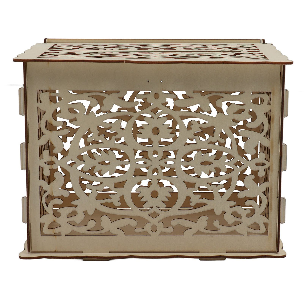 DIY Hollow Wooden Box Gift Card Money Case Wedding Reception Decoration Box Easy Assembly JM01319 Small