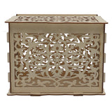DIY Hollow Wooden Box Gift Card Money Case Wedding Reception Decoration Box Easy Assembly JM01319 Small