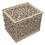 DIY Hollow Wooden Box Gift Card Money Case Wedding Reception Decoration Box Easy Assembly JM01319 Small