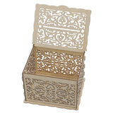 DIY Hollow Wooden Box Gift Card Money Case Wedding Reception Decoration Box Easy Assembly JM01319 Small