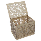 DIY Hollow Wooden Box Gift Card Money Case Wedding Reception Decoration Box Easy Assembly JM01319 Small