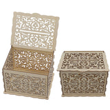 DIY Hollow Wooden Box Gift Card Money Case Wedding Reception Decoration Box Easy Assembly JM01319 Small - Extra Image