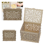 DIY Hollow Wooden Box Gift Card Money Case Wedding Reception Decoration Box Easy Assembly JM01319 Small - Extra Image