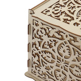 DIY Hollow Wooden Box Gift Card Money Case Wedding Reception Decoration Box Easy Assembly JM01319 Small