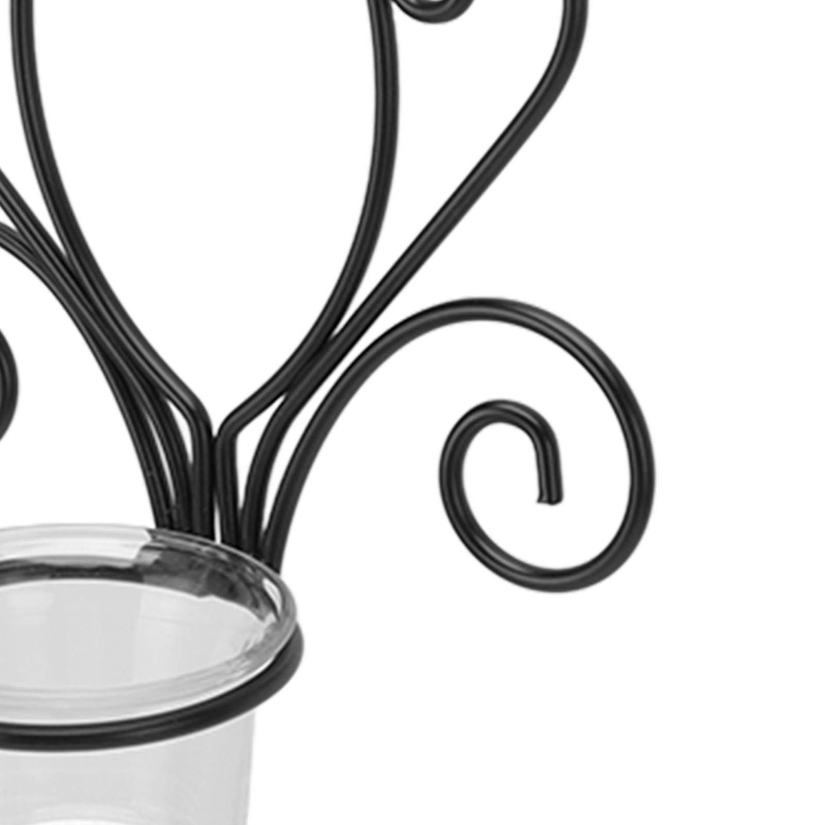 2 Set Candle Holder Wall Sconce European Style Swirl Iron Art Pattern Wall Mounted Candle Holder with Tray for Bedroom
