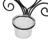 2 Set Candle Holder Wall Sconce European Style Swirl Iron Art Pattern Wall Mounted Candle Holder with Tray for Bedroom