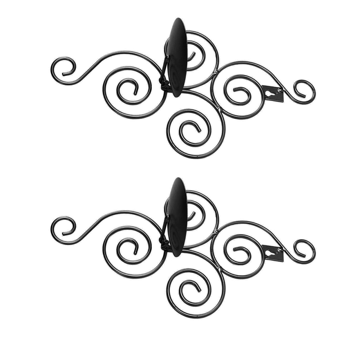 2 Sets Wall Candle Holder Foldable European Style Swirl Wrought Iron Wall Hanging Candlestick Holder Home Decoration Black
