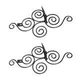 2 Sets Wall Candle Holder Foldable European Style Swirl Wrought Iron Wall Hanging Candlestick Holder Home Decoration Black - Extra Image