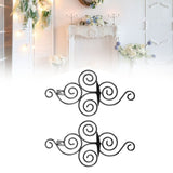 2 Sets Wall Candle Holder Foldable European Style Swirl Wrought Iron Wall Hanging Candlestick Holder Home Decoration Black - Extra Image