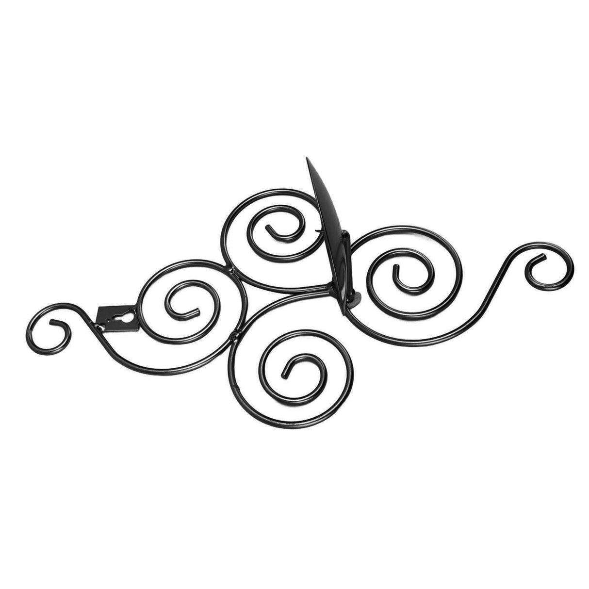 2 Sets Wall Candle Holder Foldable European Style Swirl Wrought Iron Wall Hanging Candlestick Holder Home Decoration Black