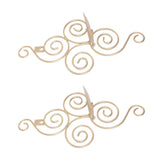 2 Sets Wall Candle Holder Foldable European Style Swirl Wrought Iron Wall Hanging Candlestick Holder Home Decoration Gold - Front View
