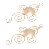 2 Sets Wall Candle Holder Foldable European Style Swirl Wrought Iron Wall Hanging Candlestick Holder Home Decoration Gold