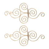 2 Sets Wall Candle Holder Foldable European Style Swirl Wrought Iron Wall Hanging Candlestick Holder Home Decoration Gold - Top-Down View