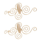 2 Sets Wall Candle Holder Foldable European Style Swirl Wrought Iron Wall Hanging Candlestick Holder Home Decoration Gold - Rear View