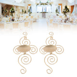 2 Sets Wall Candle Holder Foldable European Style Swirl Wrought Iron Wall Hanging Candlestick Holder Home Decoration Gold - Extra Image