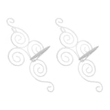 2 Sets Wall Candle Holder Foldable European Style Swirl Wrought Iron Wall Hanging Candlestick Holder Home Decoration White