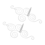 2 Sets Wall Candle Holder Foldable European Style Swirl Wrought Iron Wall Hanging Candlestick Holder Home Decoration White