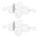 2 Sets Wall Candle Holder Foldable European Style Swirl Wrought Iron Wall Hanging Candlestick Holder Home Decoration White