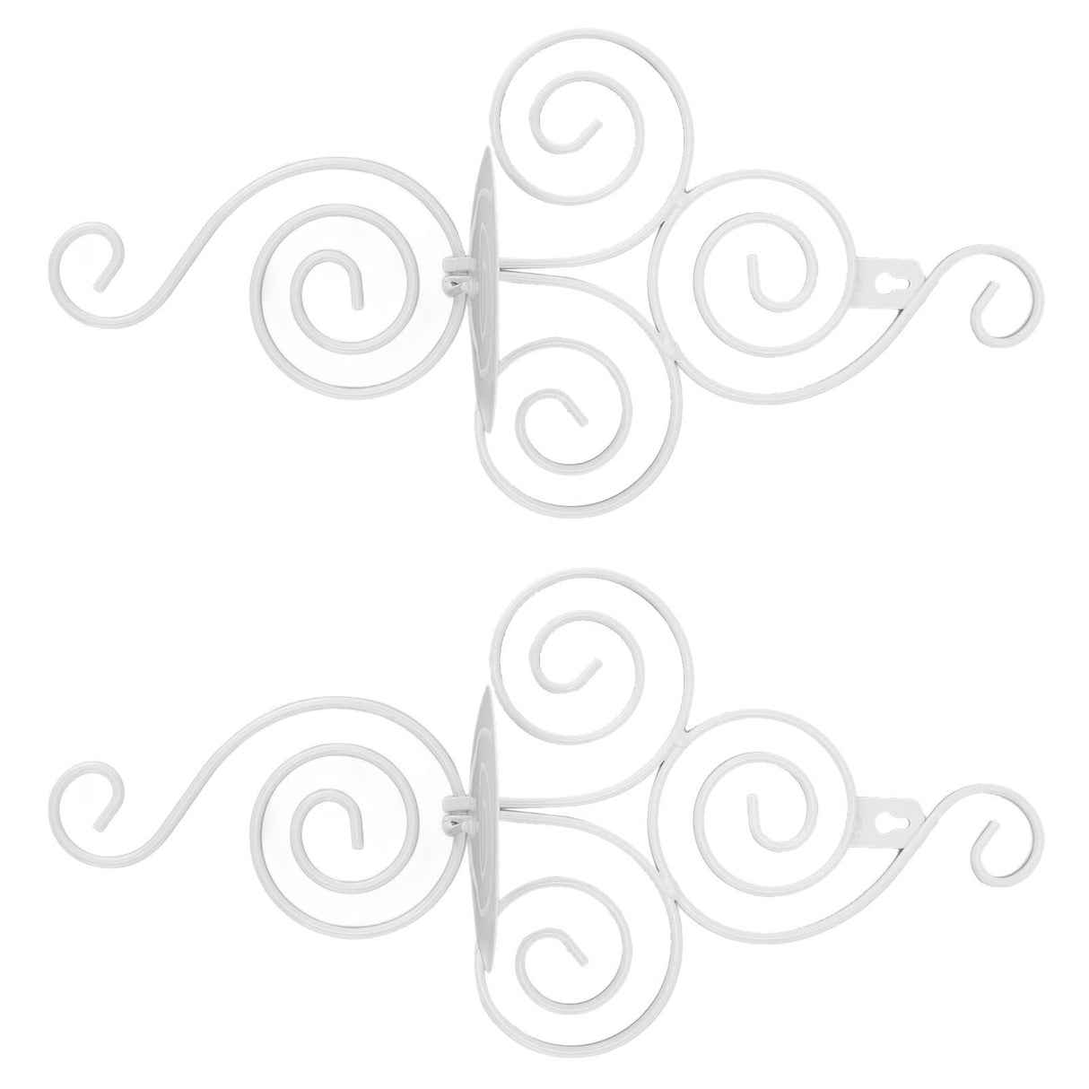 2 Sets Wall Candle Holder Foldable European Style Swirl Wrought Iron Wall Hanging Candlestick Holder Home Decoration White