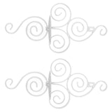 2 Sets Wall Candle Holder Foldable European Style Swirl Wrought Iron Wall Hanging Candlestick Holder Home Decoration White - Low Angle
